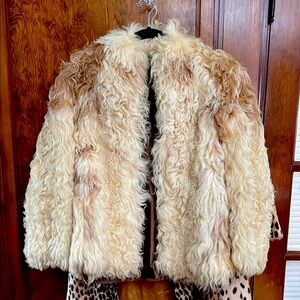 Luxurious Cream and Tan Faux Fur Coat